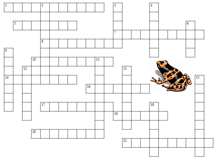 Frog dissection crossword answer key